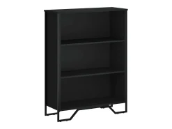 Estantería de madera de ingeniería negra 80x31x106 cm