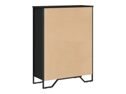 Estantería de madera de ingeniería negra 80x31x106 cm