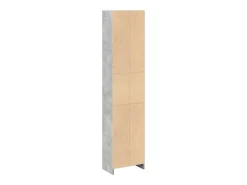 Estantería de madera de ingeniería gris hormigón 40x24x176 cm