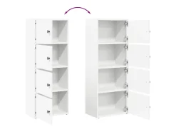 Estantería de madera de ingeniería blanca 40x24x102 cm