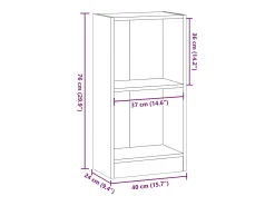 Estantería de madera de ingeniería gris Sonoma 40x24x76 cm