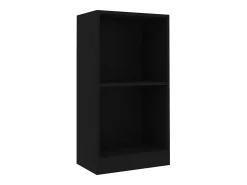Estantería de madera de ingeniería negra 40x24x75 cm