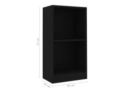 Estantería de madera de ingeniería negra 40x24x75 cm