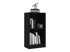 Estantería de madera de ingeniería negra 40x24x75 cm