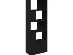Estantería de madera de ingeniería negra 70x36x189 cm
