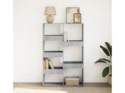 Estantería de madera ingeniería gris hormigón 100x33x155,5 cm