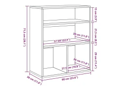 Estantería de madera ingeniería roble artisan 60x30x71,5 cm