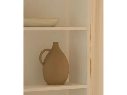 Estantería de madera maciza con 4 estantes blanco - SAURA - DECOWOOD