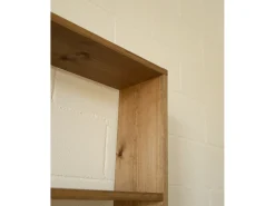 Estantería de madera maciza con 4 estantes roble oscuro - SAURA - DECOWOOD