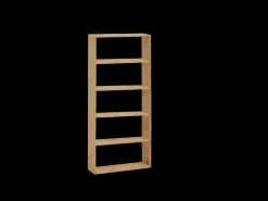 Estantería de madera maciza con 4 estantes roble oscuro - SAURA - DECOWOOD