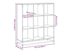 Estantería de madera y metal marrón roble 97,5x33x107,5 cm