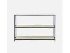 Estantería de metal y con efecto madera y 3 niveles, 120cm negro