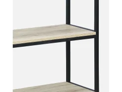 Estantería de metal y con efecto madera y 3 niveles, 120cm negro