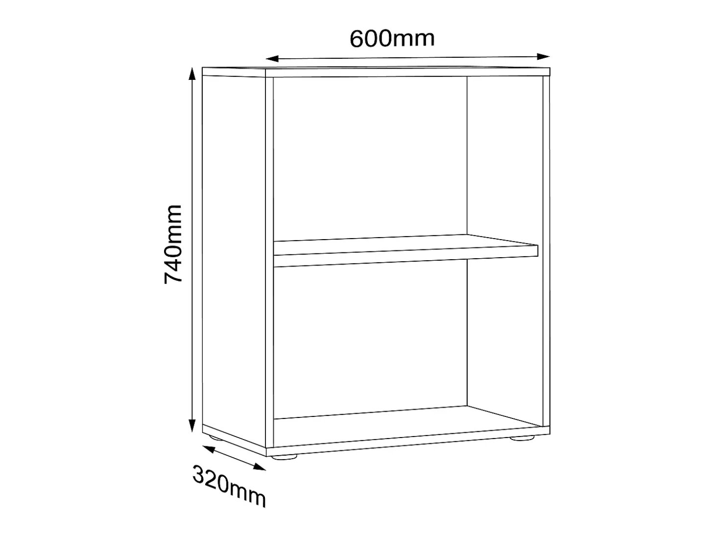 Estantería de oficina Salia 2x AN. 60 cm