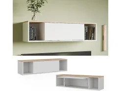 Estantería de pared blanco/sonoma 120x30x30 betti