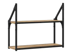 Estantería de pared con balda, roble artesanal, 60 x 21 x 51 cm