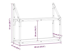 Estantería de pared con balda, roble artesanal, 60 x 21 x 51 cm