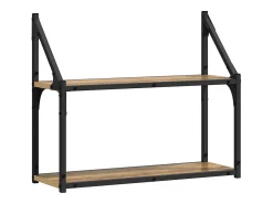 Estantería de pared con balda, roble artesanal, 60 x 21 x 51 cm