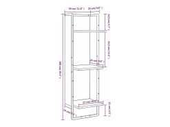 Estantería de pared de 3 niveles Sonoma gris 30x25x100 cm