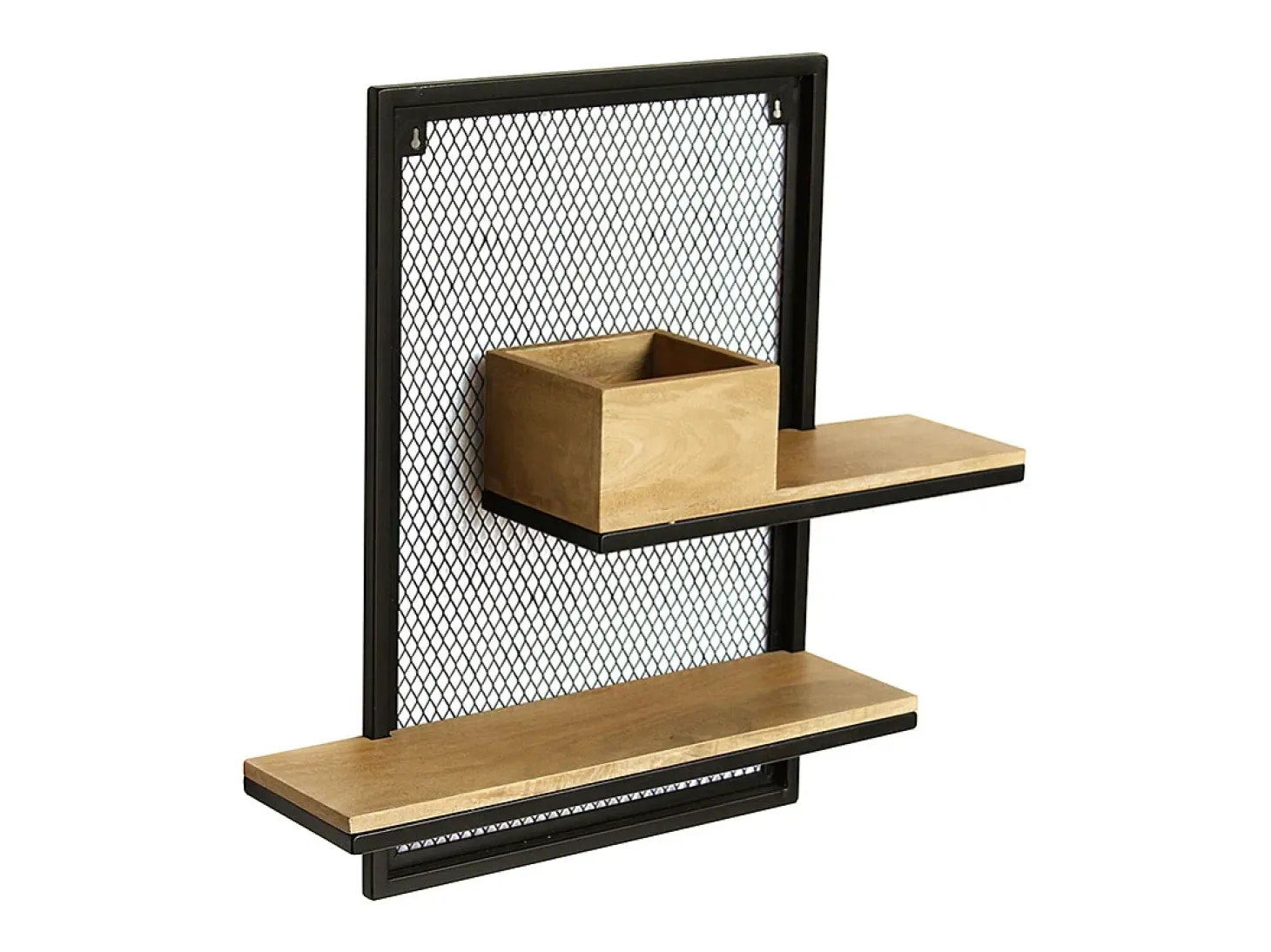 Estantería de pared doble en metal y mango macizo A60 cm RACK