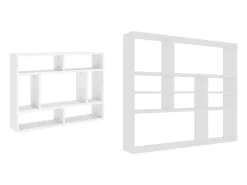 Estantería de pared madera contrachapada blanco 90x16x78 cm