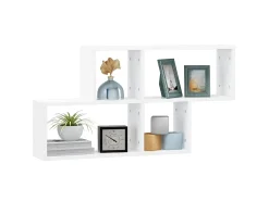 Estantería de pared madera contrachapada blanco 100x18x53 cm ES13347