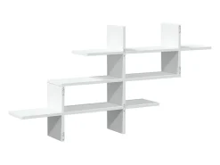 Estantería de pared madera ingeniería blanca 124,5x18x60,5 cm