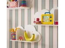 Estantería de pared nube para dormitorio infantil, set de 3 blanco