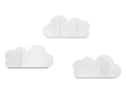 Estantería de pared nube para dormitorio infantil, set de 3 blanco