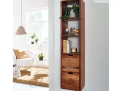 Estantería de pared 35x150x30 cm Moderna Madera Maciza de Sheesham | Estante Colgante de Flotación