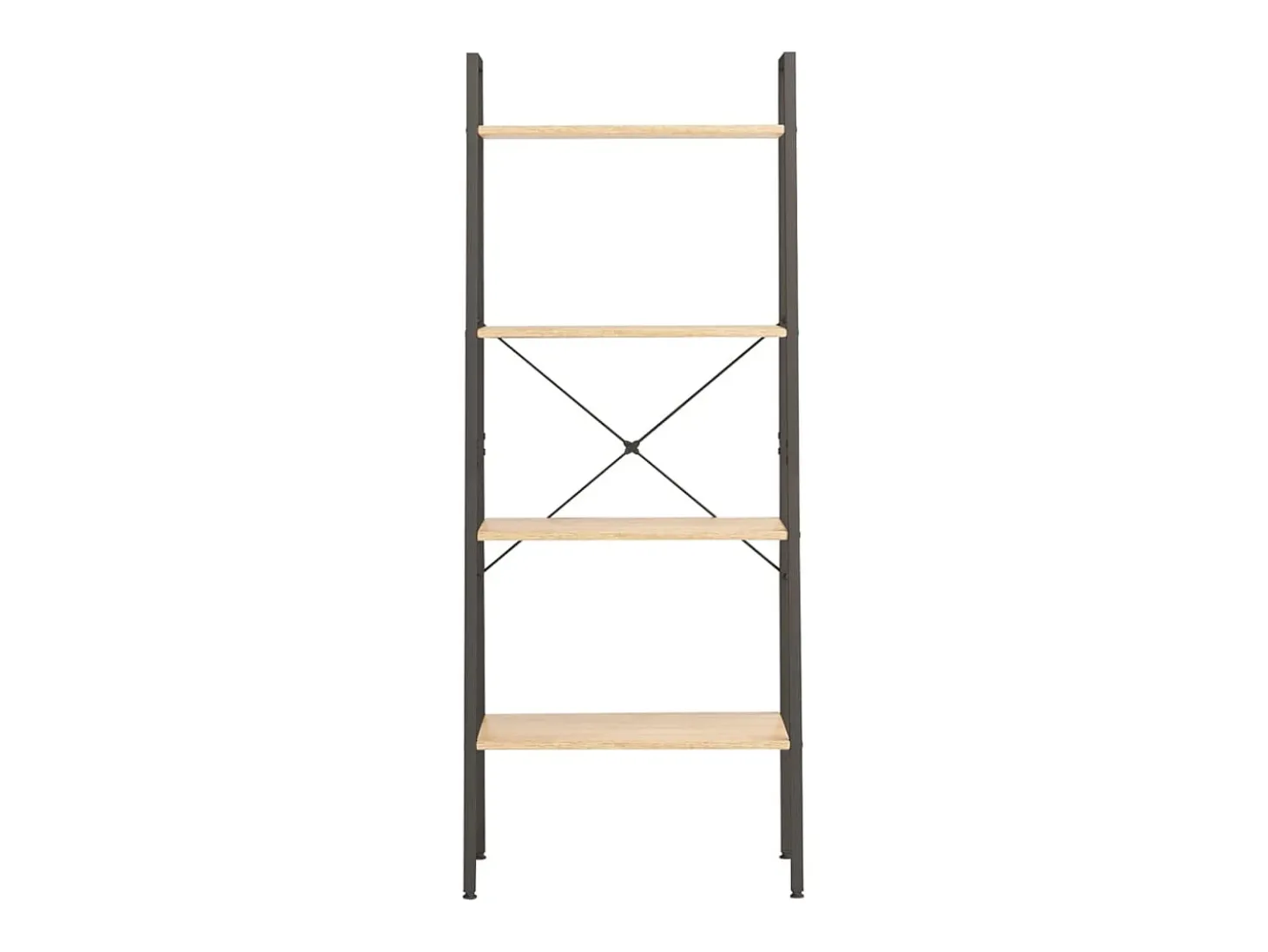 Estantería de pie 4 baldas marrón claro y negro 56x35x140 cm ES154608