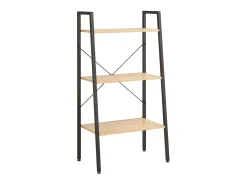 Estantería de pie 3 baldas marrón claro y negro 56x35x108 cm ES350766