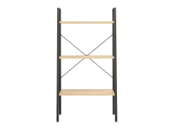 Estantería de pie 3 baldas marrón claro y negro 56x35x108 cm ES350766