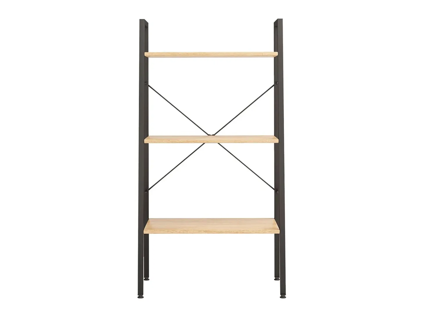 Estantería de pie 3 baldas marrón claro y negro 56x35x108 cm ES350766