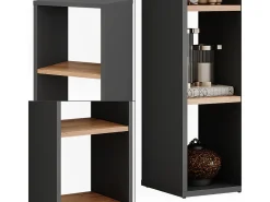 Estantería de pie antracita/roble dorado 21.6x24x80.1 orlando