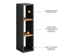 Estantería de pie antracita/roble dorado 21.6x24x80.1 orlando