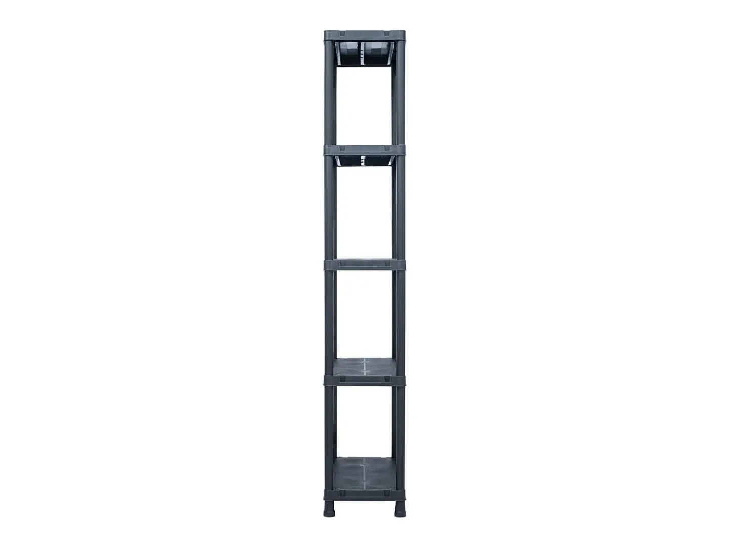 Estantería de plástico 2 unidades 125 kg 60x30x180 cm negro ES564007