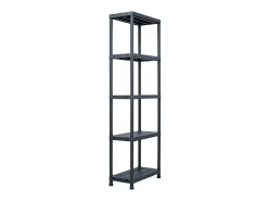 Estantería de plástico 2 unidades 125 kg 60x30x180 cm negro ES564007