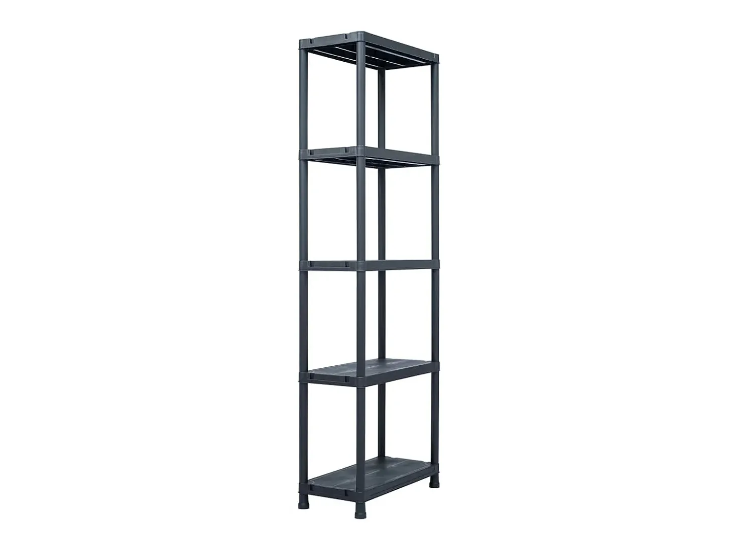 Estantería de plástico 2 unidades 125 kg 60x30x180 cm negro ES564007