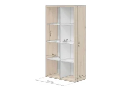 Estantería Dess Blanco Artik (Blanco Mate) - Roble Nodi