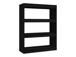 Estantería divisor de espacios madera pino negro 100x30x103 cm