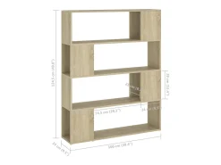 Estantería divisor de espacios aglomerado Sonoma 100x24x124 cm