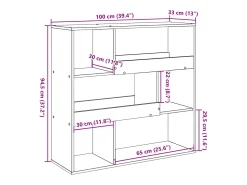 Estantería divisor de espacios roble Sonoma 100x33x94,5 cm