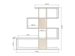 Estantería Domi Blanco Artik (Blanco Mate) - Roble Canadian
