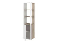 Estantería Dormitorio Juvenil Boreal Blanco Mate/Roble Japonés 50x205x40 cm