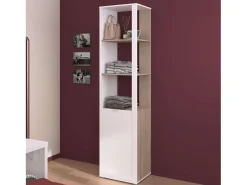 Estantería Dormitorio Juvenil Boreal Blanco Mate/Roble Japonés 50x205x40 cm