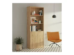 Estantería-1 dos puertas acabado roble gold, 196.5 cm(alto)75.5 cm(ancho)33 cm(fondo)..