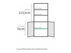 Estantería-1 dos puertas acabado roble gold, 196.5 cm(alto)75.5 cm(ancho)33 cm(fondo)..