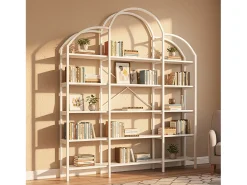 Estantería en forma de nube con 5 baldas - MDF y metal - Blanco