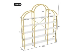 Estantería en forma de nube con 5 baldas - MDF y metal - Dorado y blanco